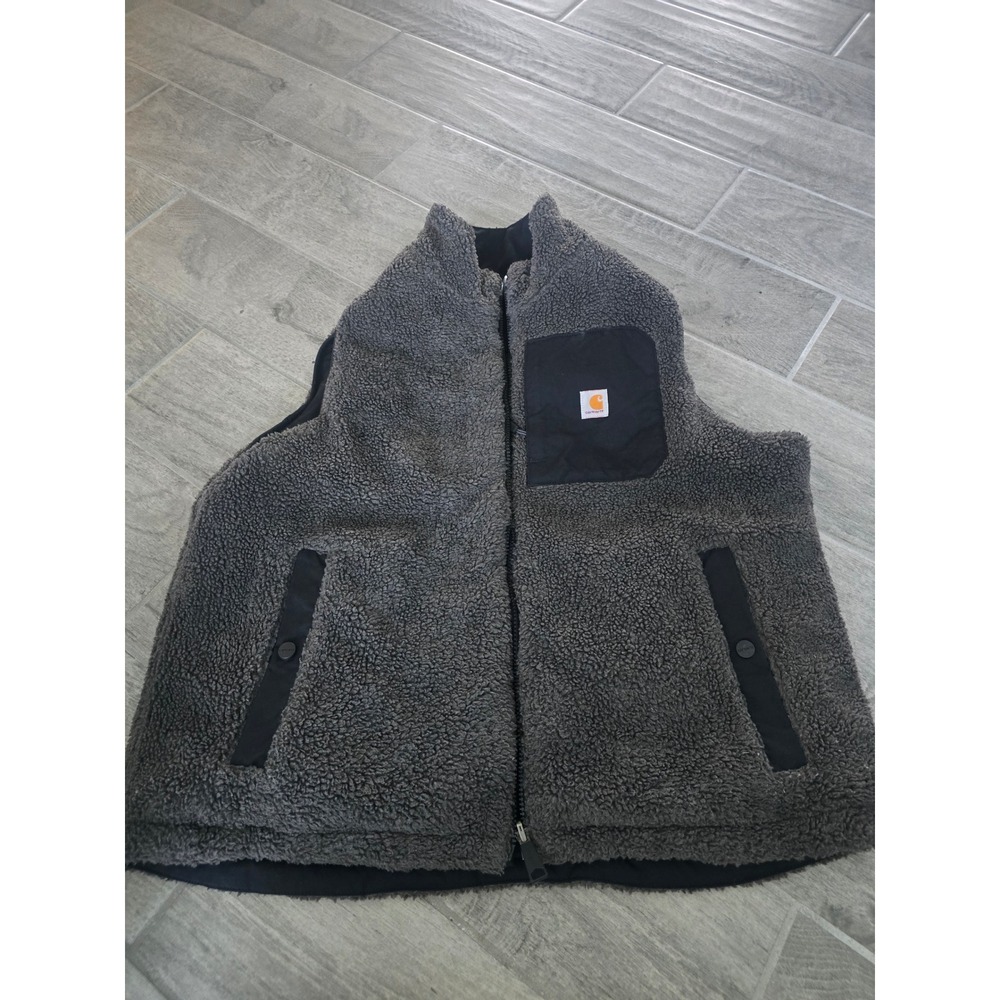 Carhartt Montana Womens Reversible Quilted Sherpa Fleece Vest Black Large - Picture 6 of 8